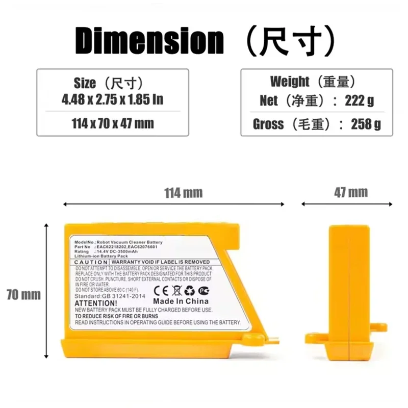 Newly Upgraded Robot Vacuum Cl - огляд і ціна 4S Lipo Battery 14.8V 6000Mah