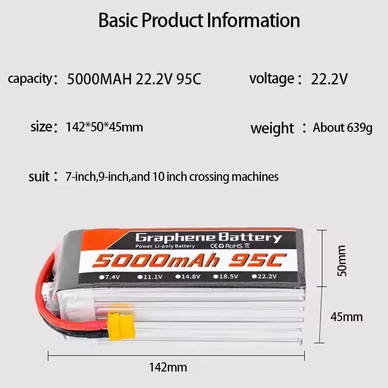 95C 22.2V 6S 5000mAh Lipo Batt - огляд і ціна 6S Lipo Battery 22.2V 5000Mah